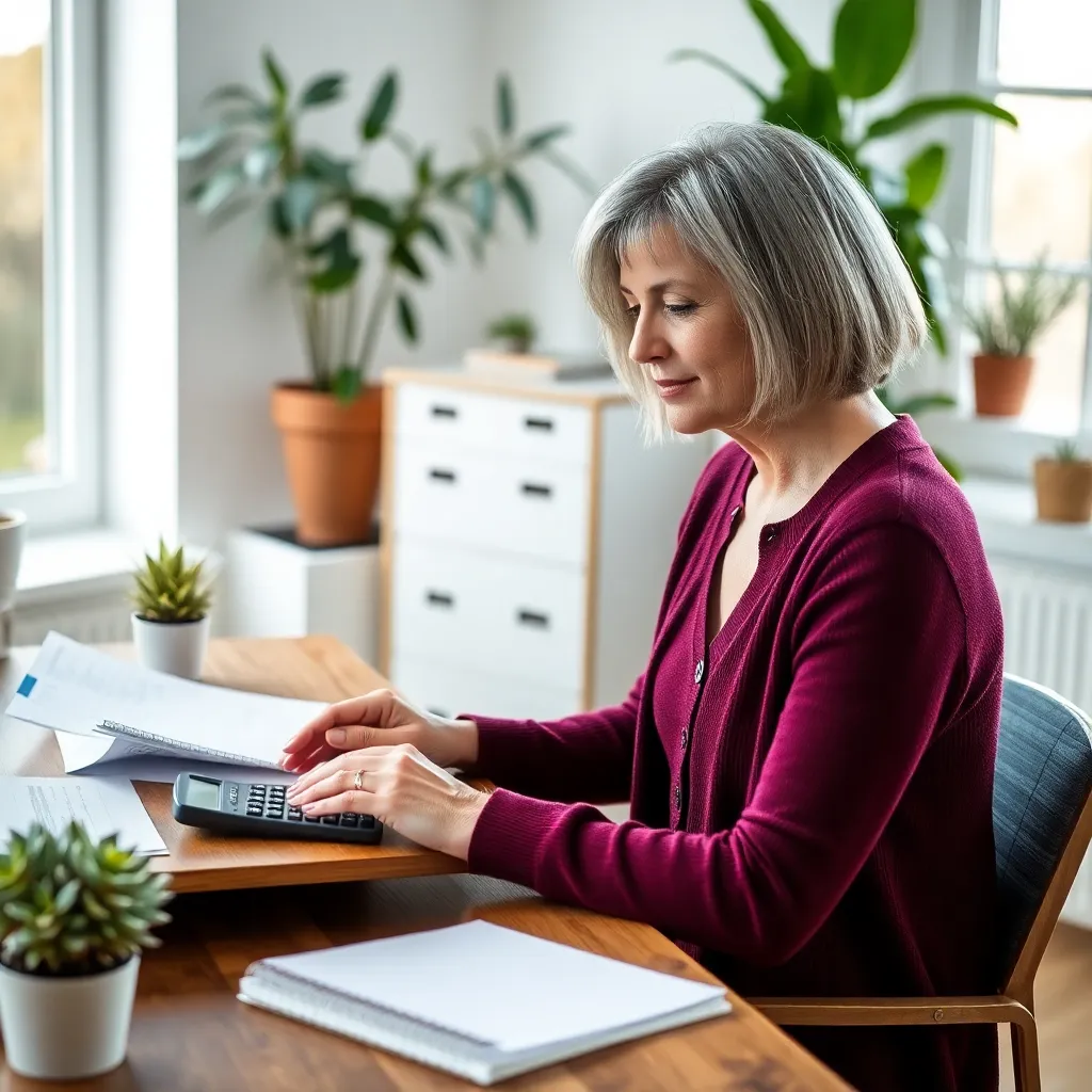 Persoon die rustig financiële administratie doet met mindful aandacht